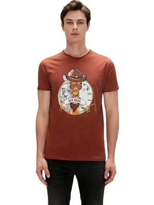 Bad Bear Giraffe 0 Yaka Erkek Tshirt - Kahverengi