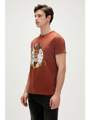 Bad Bear Giraffe 0 Yaka Erkek Tshirt - Kahverengi