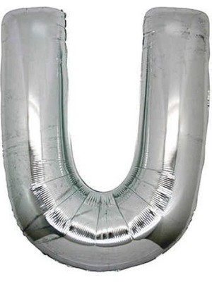 Kidspartim U Harf Gümüş Folyo Balon 40 Inc 100 cm