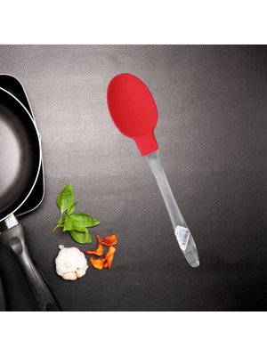 Vialex Kırmızı Silikon 2 Parça Spatula Kaşık Seti