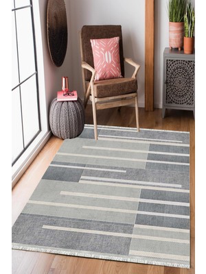 Homier Collection Homier Westa Kalitesi Yıkanabilir Kaymaz Taban Kilim ve Yolluk H-PW-8177A