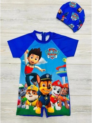 Neat Kids Erkek Çocuk Paw Patrol Fermuarlı ve Boneli Mayo Takımı 2'li Set