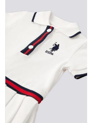 U.S. Polo Assn. Kız Bebek Pike - Elbise - Krem