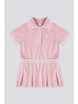 U.S. Polo Assn. Kız Bebek Pike - Elbise - Pembe