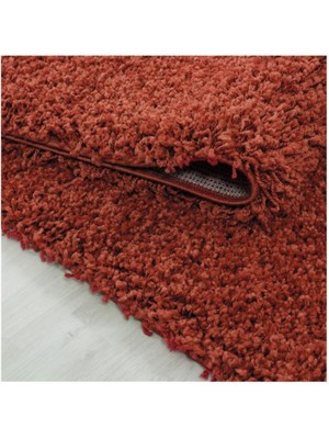 Carpettex Yüksek Tüylü 30 mm Hav Yüksekliğinde Düz Turuncu Renkli Shaggy Halı