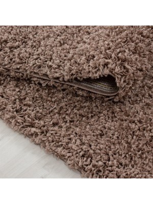 Carpettex Halı Yüksek Tüylü 30 mm Hav Yüksekliğinde Düz Mokka Açık Kahverengi Renkli Shaggy Halı