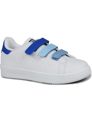 30110 Mavi - Beyaz Cırtlı Erkek Çocuk Sneaker Günlük Spor Ayakkabı