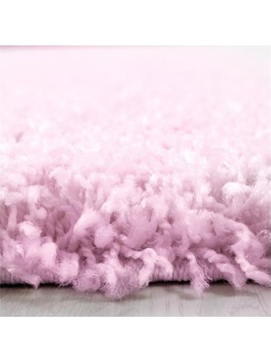 Carpettex Halı Yüksek Tüylü 30 mm Hav Yüksekliğinde Düz Pembe Renkli Shaggy Halı