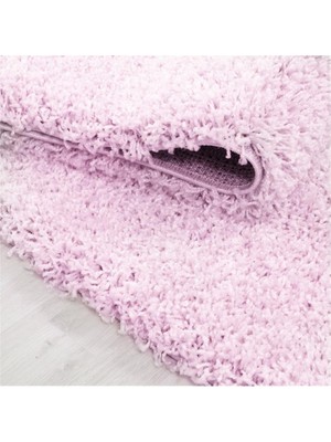 Carpettex Halı Yüksek Tüylü 30 mm Hav Yüksekliğinde Düz Pembe Renkli Shaggy Halı