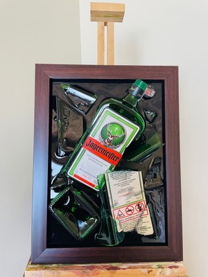 Design Shops Jagermeister Kırık Şişe Sanatı Epoksi Tablo