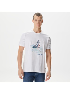 Nautıca Erkek Beyaz Standart Fıt Kısa Kollu T-Shirt V45240T.1Bw