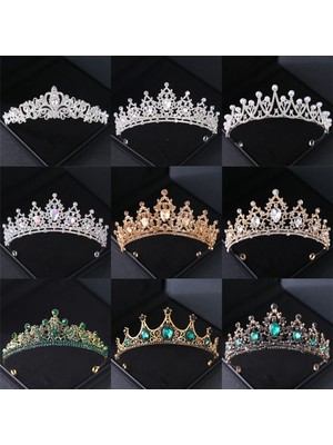 Mingjin Shop2 Hiçbiri Barok Vintage Kristal Rhinestone Tiaras ve Taçlar Diadems Bantlar Kadınlar Için Gelin Düğün Saç Aksesuarları Takı Band (Yurt Dışından)