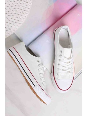 Lideral Günlük Keten Rahat  Siyah Uzun Sneaker Spor Convers Ayakkabı