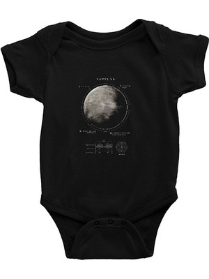 Darkhane Neptün Fiziksel Özellikleri Siyah Unisex Bebek Body - Zıbın