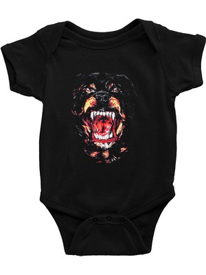 Darkhane Köpek Siyah Unisex Bebek Body - Zıbın