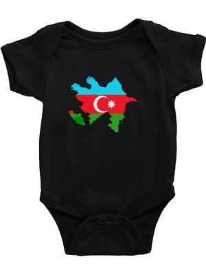 Darkhane Azerbaycan Siyah Unisex Bebek Body - Zıbın