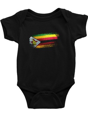 Darkhane Zimbabve - Zimbabwe Siyah Unisex Bebek Body - Zıbın