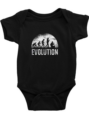 Darkhane Nargile Evrimi Siyah Unisex Bebek Body - Zıbın