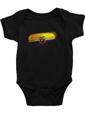 Darkhane Ekvador - Ecuador Siyah Unisex Bebek Body - Zıbın
