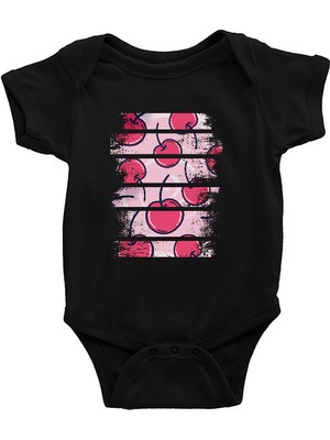 Darkhane Kiraz Siyah Unisex Bebek Body - Zıbın
