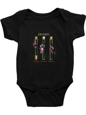Darkhane Anksiyete Formülü Hormonlar Siyah Unisex Bebek Body - Zıbın