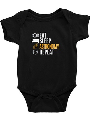 Darkhane Astronomi Siyah Unisex Bebek Body - Zıbın