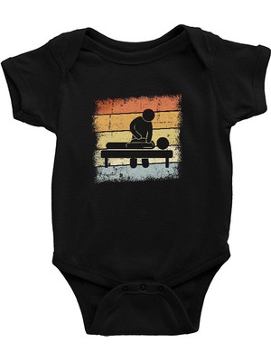 Darkhane Masör Siyah Unisex Bebek Body - Zıbın