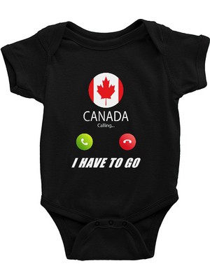 Darkhane Kanada Siyah Unisex Bebek Body - Zıbın