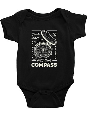Darkhane Orienteering Siyah Unisex Bebek Body - Zıbın