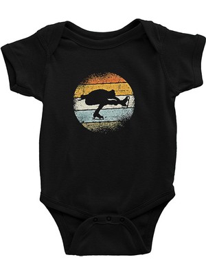 Darkhane Buz Pateni Siyah Unisex Bebek Body - Zıbın