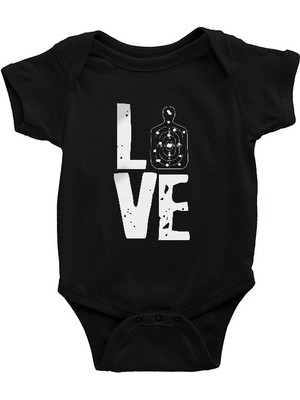 Darkhane Atıcılık - Shooting Siyah Unisex Bebek Body - Zıbın