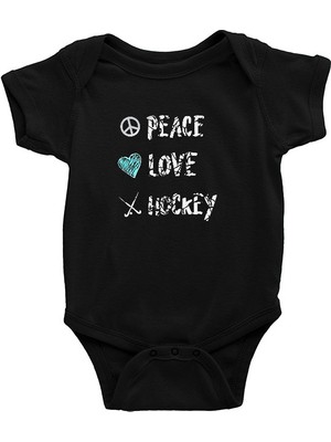 Darkhane Hokey Siyah Unisex Bebek Body - Zıbın