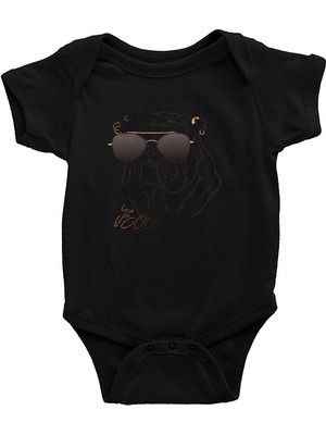 Darkhane Cool Buldog Siyah Unisex Bebek Body - Zıbın