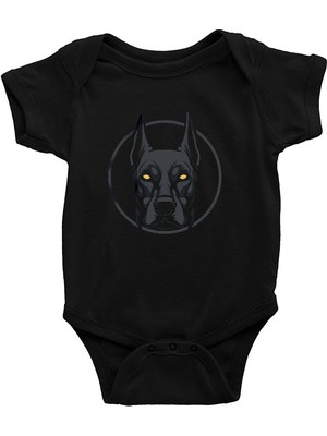 Darkhane Hayalet Doberman Siyah Unisex Bebek Body - Zıbın