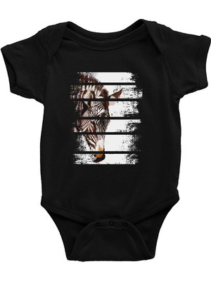 Darkhane Zebra Siyah Unisex Bebek Body - Zıbın