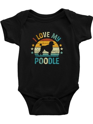 Darkhane Vintage Poddle Kaniş Siyah Unisex Bebek Body - Zıbın