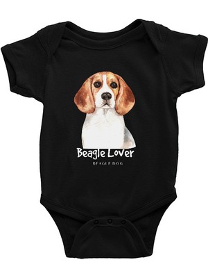 Darkhane Beagle Sever Siyah Unisex Bebek Body - Zıbın