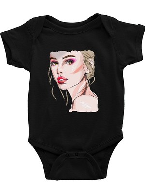 Darkhane Güzel Kız Siyah Unisex Bebek Body - Zıbın