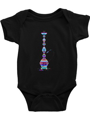 Darkhane Nargile Siyah Unisex Bebek Body - Zıbın