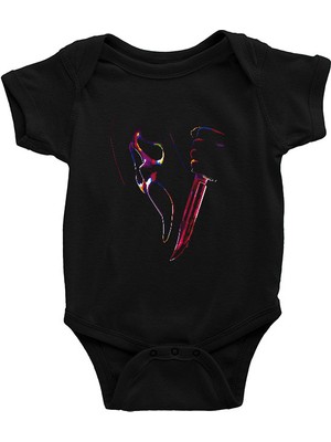 Darkhane Renkli Çığlık Siyah Unisex Bebek Body - Zıbın