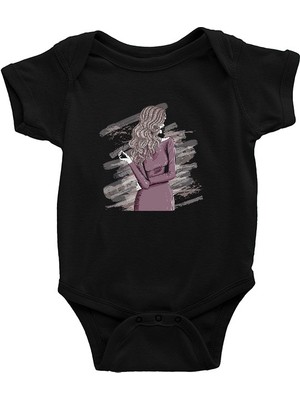 Darkhane Klasik Fashion Girl Siyah Unisex Bebek Body - Zıbın