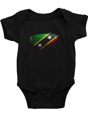 Darkhane Saint Kitts ve Nevis Siyah Unisex Bebek Body - Zıbın