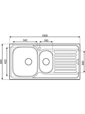 Asil Inset Series As 148 50×100 Damlalıklı Paslanmaz Çelik Mutfak Eviyesi (Sifon Dahil)