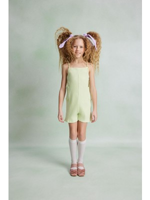 Luess Kız Çocuk Cep Detaylı  Fitilli Tulum