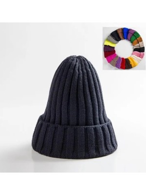 Liangduo Shop C Tarzı 1 Adet Unisex Şapka Pamuk Karışımları Katı Sıcak Yumuşak Örgü Şapkalar Erkekler Kışlık Şapkalar Kadın Skullies Beanies (Yurt Dışından)