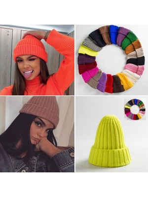 Liangduo Shop C Tarzı 1 Adet Unisex Şapka Pamuk Karışımları Katı Sıcak Yumuşak Örgü Şapkalar Erkekler Kışlık Şapkalar Kadın Skullies Beanies (Yurt Dışından)