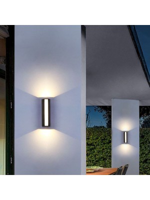 Full Reyon 3000K Günışığı 12 Watt LED Aplik, Iç ve Dış Mekan Duvar Aplik, Modern Armatür, Teras, Balkon Aplik