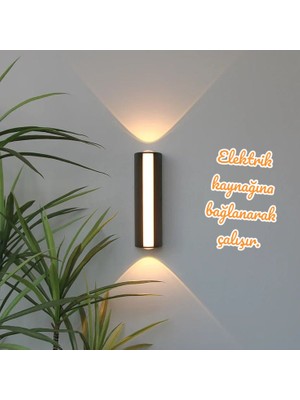 Full Reyon 3000K Günışığı 12 Watt LED Aplik, Iç ve Dış Mekan Duvar Aplik, Modern Armatür, Teras, Balkon Aplik