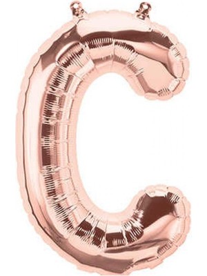 Kidspartim C Harfi Rose Gold Folyo Balon 34 Inç 80 cm