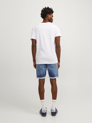 Jack & Jones Erkek Yırtık Desenli Kot Şort 12252181